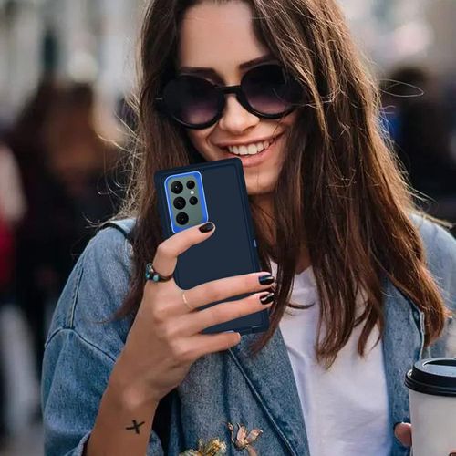 product_image_name-Generic-Tough Armor Shell for Samsung S22 Ultra 3-in-1 Durable Protective Cover - Navy Blue-7