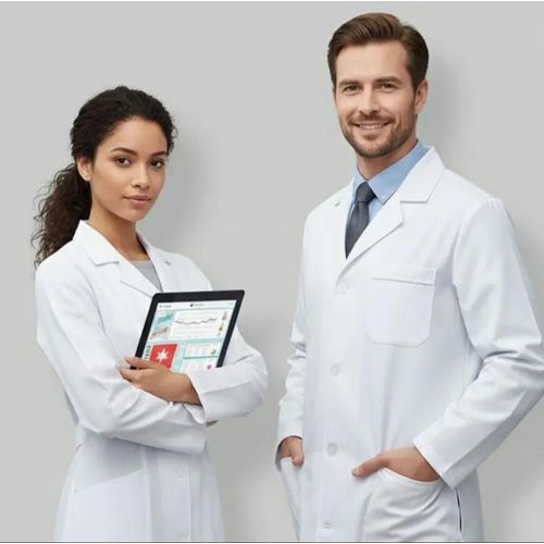 product_image_name-Generic-Unisex Professional White Lab Coat – Long Sleeve – For Doctors, Nurses & Students-2