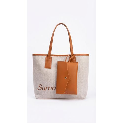 Icon Summer Chic Chevron Tote Bag with Pouch & Scarf Set