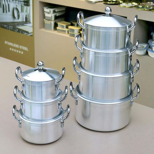 White Label 7Pieces Aluminum Cooking Set - Silver - image 3