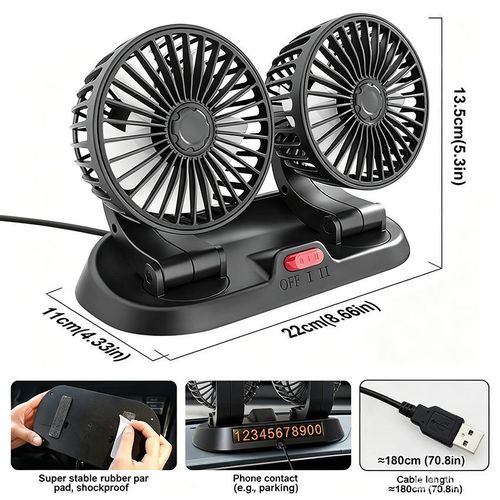 Generic Multi‑Purpose Car Fan，Strong Wind Energy‑Saving Vehicle Fan for Fuel Saving - image 8