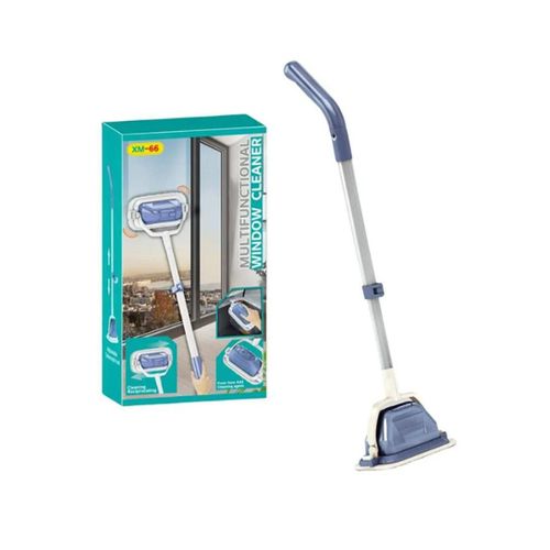 White Label Multifunctional Window Cleaner - Telescopic Double-Sided Glass Cleaning Tool with Adjustable Handle, 360° Rotation, & Detachable Microfiber Pad