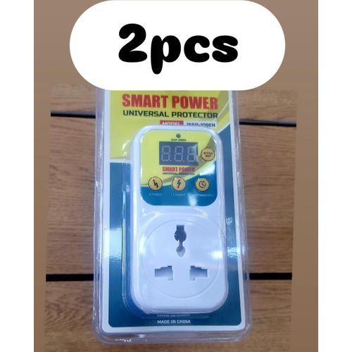 Electrical Tools 2pcs Smart Power Universal Protector  Electrical  appliances Safeguard Tools  – Voltage Surge Protector  Automatic Power Cut-Off Appliance Safety Device - White - image 2