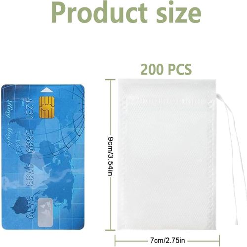 Generic Disposable Tea Bags for Loose, 200pc Leaf Tea Drawstring Empty Tea Bag - image 2