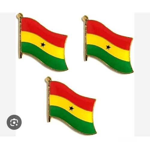 AD 3pcs Ghana Flag Lapel Pin - Multicolour