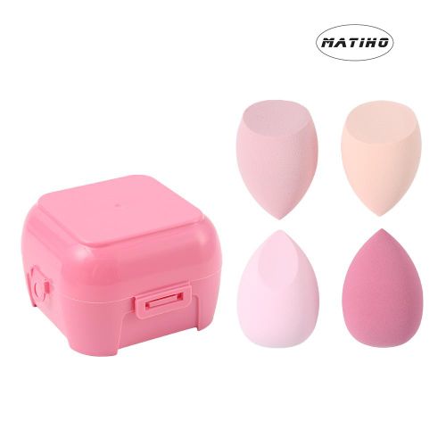 product_image_name-MATIHO-4-Piece Makeup Sponge Set, Multi-Color Beauty Blender for Flawless Liquid Foundation - Soft, Skin-Friendly, Dry & Wet Use-1