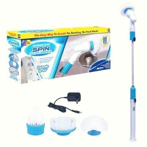Spin  Scrubber Power Cleaning Brush w/3 Scrubbing Head- whites - image 2