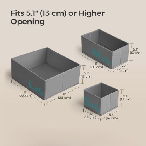 LASA Foldable Drawer Organizers - Set of 12, Grey - image 2