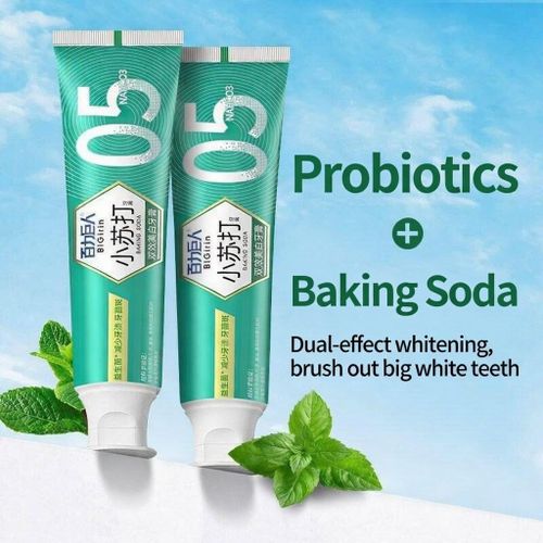product_image_name-Generic-BIGirin Baking Soda-Probiotics teeth Whitening Toothpaste – Double Effect Bright Smile-mint flavor-1