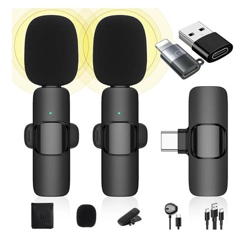product_image_name-Lava Lite-2 in 1 Type C Wireless Microphone for Blogging-Black. -1