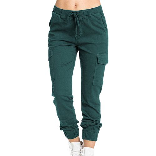 Shop Generic Women Solid Cargo Pants Multicolor Stretch Casual