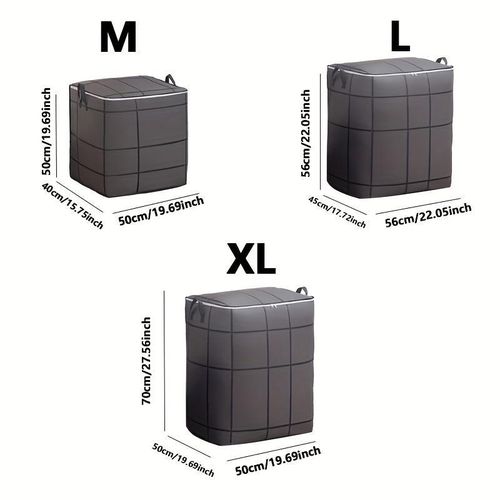 product_image_name-Generic-Folding wardrobe storage bag, large capacity storage box, household double zipper with handle for clothing and bedding sorting bag-3