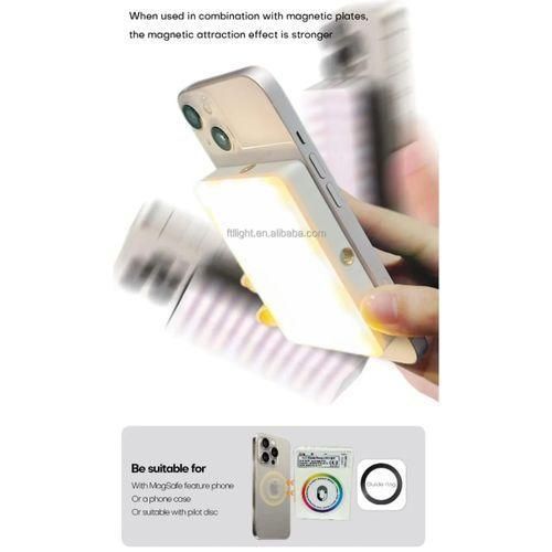 product_image_name-Generic-Magnetic Rgb Mini Led Light Mobile Phone Fill Light MJ-06 Very very strong light very high - White-5