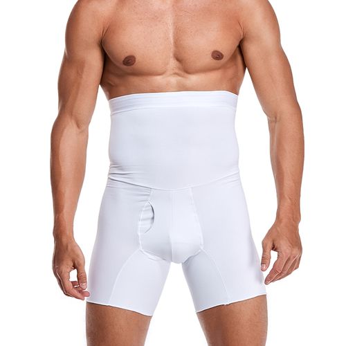 Shop Generic Men Body Shaper Waist Trainer Compression Shorts Tummy Control  High Waist Boxer Modeling Shapewear Boxer Briefs Open Crotch Pant(#White)  Online