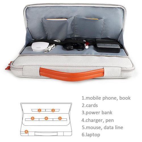 Generic Premium Water-Resistant Laptop Bag with Handle & Accessory Pocket – Shockproof Protective Laptop Bag- Beige - image 5