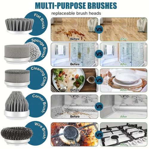 Generic Electric Spin Scrubber , With 6 Replaceable Brush Heads - image 3