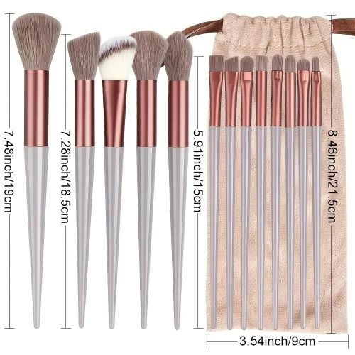 product_image_name-addigoes-Makeup Brushes Set, 13pcs Professional Soft Synthetic Blending Powder Concealer Application Tool Kit for Face Eye Shadows, for Beginners and Makeup Enthus (Brown)-7
