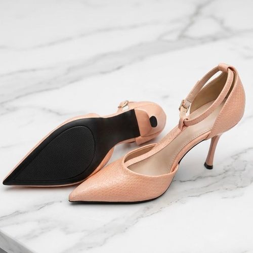 Generic Ladies Elegant Crocodile-Texture Heels- Pink - image 4