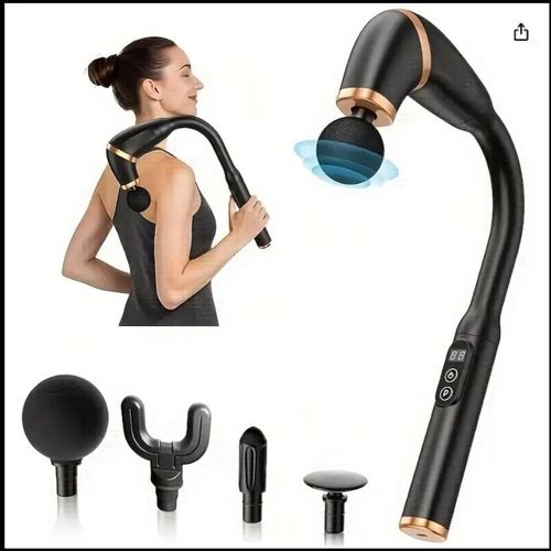 product_image_name-Generic-Singl-Head Whole Body Deep Tissue Percussion Massaging & Relaxation Gun/Kit11 Massage Levels 3 Adjustable Massage Mode - Black Gray-1