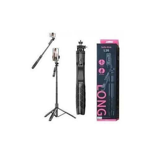 Generic L16 153cm Extendable Selfie Stick Tripod Stand for Camera Phone and light with Bluetooth Remote - Black