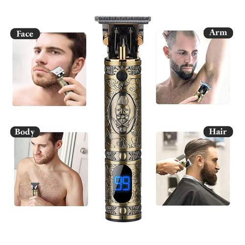 product_image_name-Generic-Professional Rechargeable Hair Trimmer – Zero Gapped Titanium T-Blade, Full Metal Body, LED Display, Powerful Motor – Gold -7