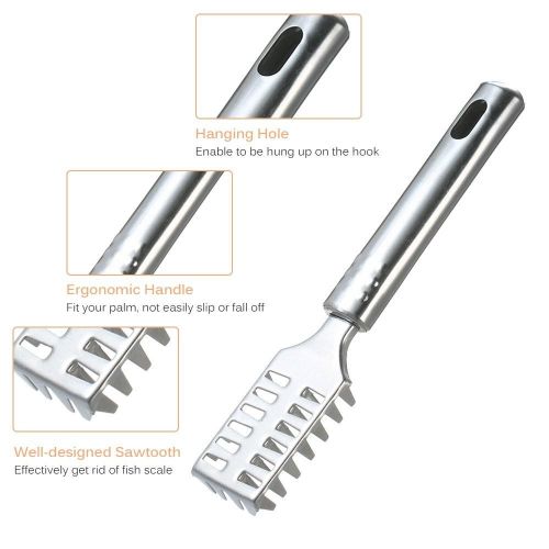 1pc Fish Scale Scraper Fish Scale Remover Scaler Cleaner Kitchen Seafood  Tool