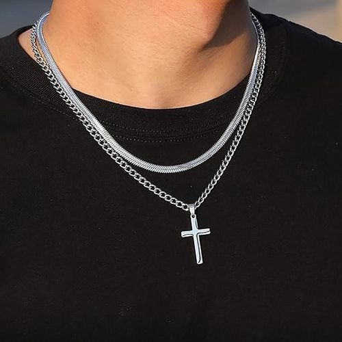 Fashion 2-Pack Titanium Steel Men's Necklaces - image 6
