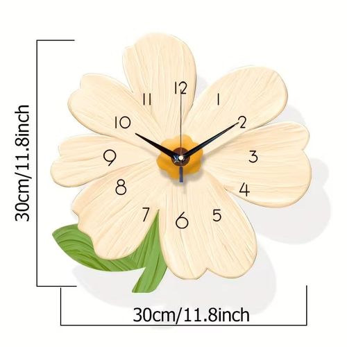Generic Wall Decoration 30cm Flower Creative Clock,Slient Decor Wall Clock Cartoon Artistic Home Clock - image 7