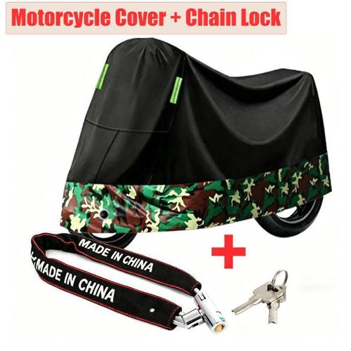 Generic Motorcycle Cover / Protective Rain And Dust Cover For Motorcycle+Motorcycle/Bicycle Chain Lock