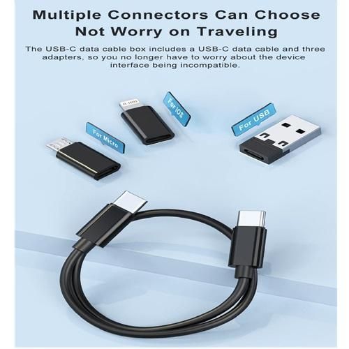 Generic 60W 7 in 1 Fast Charging Cable Box, High-Speed Multifunctional Data Cable Storage Case -Black - image 5
