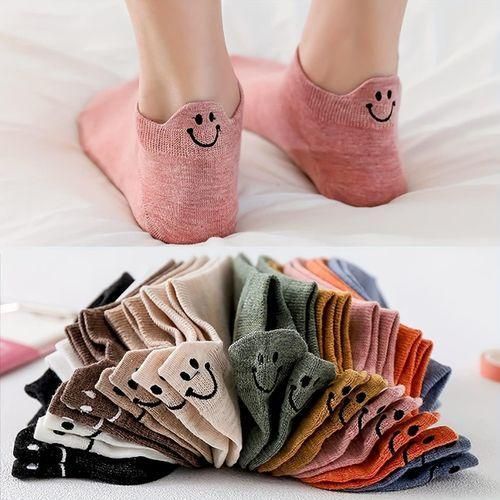 product_image_name-Fashion-10 pairs of women's socks, smiley face socks, breathable low-top socks-2