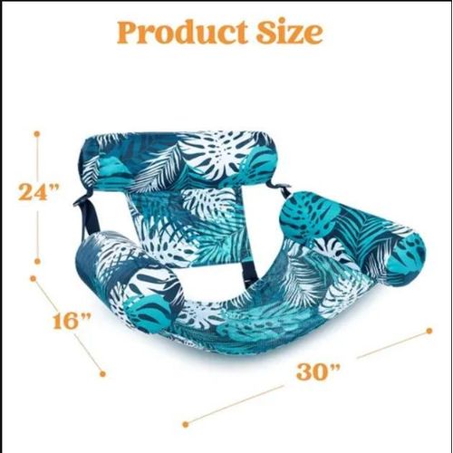 Generic Inflatable Floating Chair – Tropical Leaf Pattern - image 4
