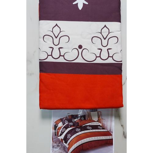 product_image_name-Cotton Bed Sheet-King Size _ 4 Piece _ Jacquard Orange Print-2