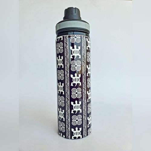 product_image_name-Generic-Black and White Adinkra 85cl Steel Bottle-1