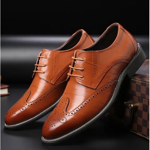 product_image_name-Generic-Leather shoes-men's formal shoes-comfortable men's business shoes-brown-1