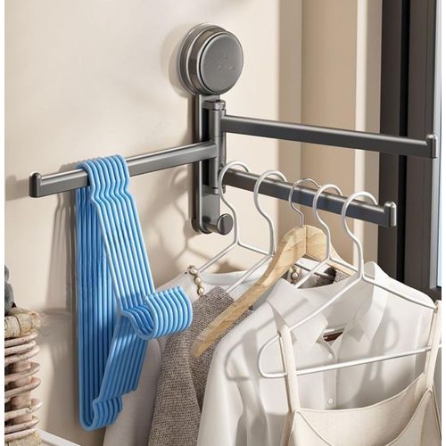 product_image_name-Generic-3-Arm Swivel Towel Rack Rotatable, Punch-free Wall Towel Bar, Towel Holder Rustproof Swing Out Towel Hanger for Bathroom, Kitchen-3