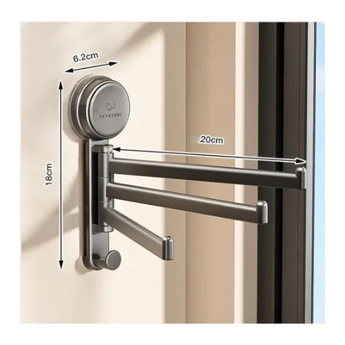 product_image_name-Generic-3-Arm Swivel Towel Rack Rotatable, Punch-free Wall Towel Bar, Towel Holder Rustproof Swing Out Towel Hanger for Bathroom, Kitchen-4