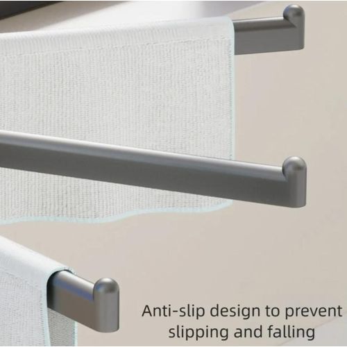 product_image_name-Generic-3-Arm Swivel Towel Rack Rotatable, Punch-free Wall Towel Bar, Towel Holder Rustproof Swing Out Towel Hanger for Bathroom, Kitchen-5