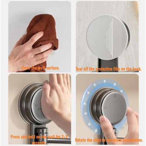 product_image_name-Generic-3-Arm Swivel Towel Rack Rotatable, Punch-free Wall Towel Bar, Towel Holder Rustproof Swing Out Towel Hanger for Bathroom, Kitchen-7