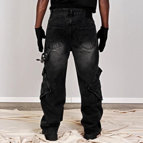 product_image_name-Fashion-Men's Baggy Cargo Jeans Y2K Hip Hop Grunge Vintage Jeans Loose Fit Pants Streetwear - Blue-5