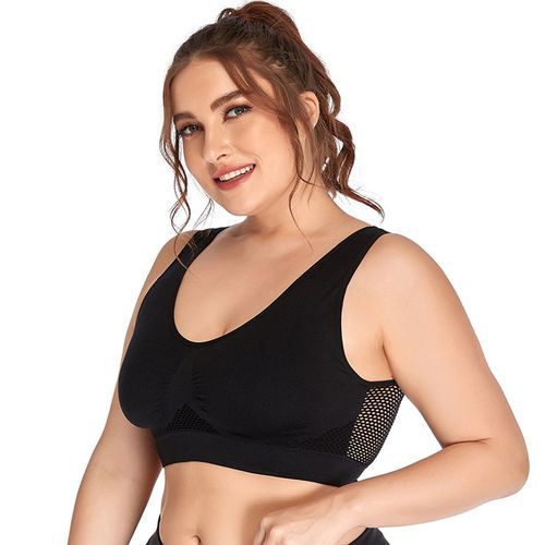 Black Cotton Spandex Bras For Women