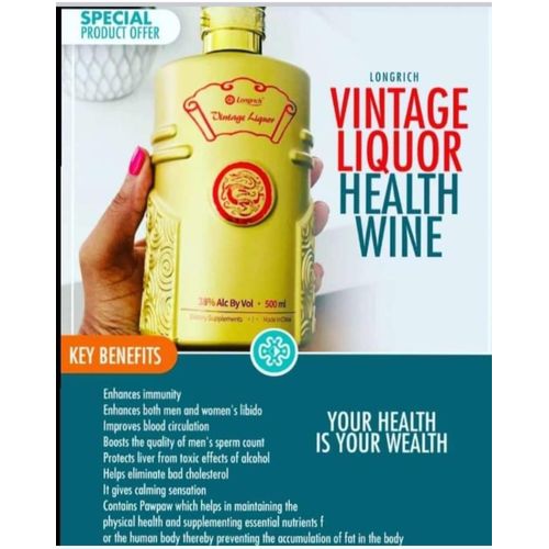 Longrich 1 Bottle Party/Occasions Liqueur Wine - Increase  Performance In Men&Women - 500ml