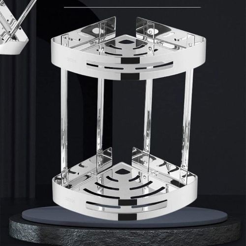product_image_name-Generic-Two set corner shelves for Bathroom - Silver -1