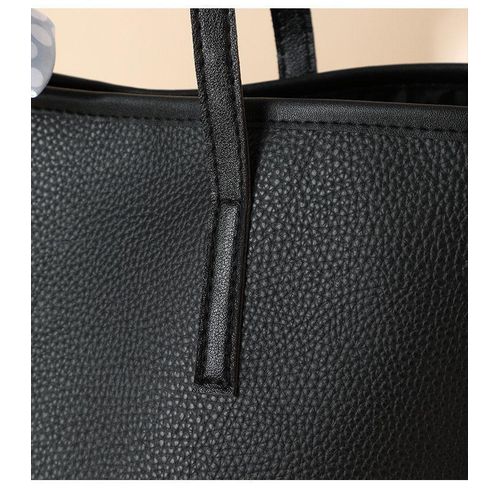 product_image_name-Fashion- Fashionable Ladies Tote Bag, PU Ladies Shoulder Bag, Large-capacity Ladies Handbag-Black Litchi Pattern-4