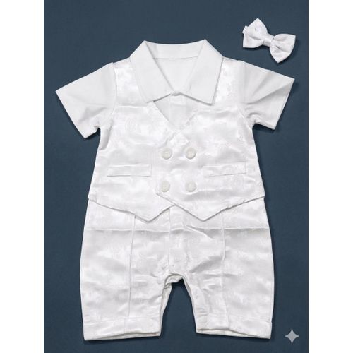product_image_name-Bingoboom-Baby Boy Formal Gentleman One-Piece Romper Suit with Bow Tie - White-1