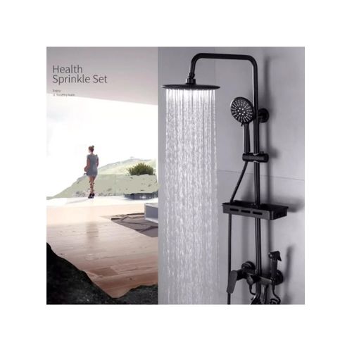 product_image_name-White Label-Shower 360° Rotation High-Pressure Shower Head Set Sprayer Kit - Black-3