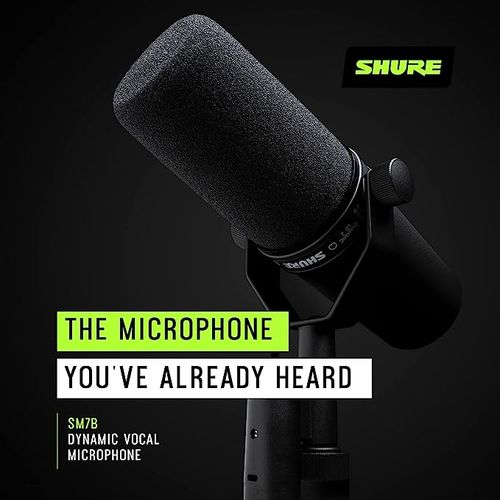 Shure Dynamic Microphone For Broadcast, Podcast, Live Stage Recording (SHURE SM7B) - Black - image 4