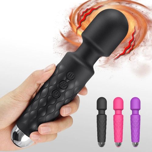 product_image_name-Fashion-Vibrator, Orgasm, Female Foreplay Masturbator, Powerful Vibration Massager Rechargeable Magic Wand – adult product, women’s intimate accessory-Black-1