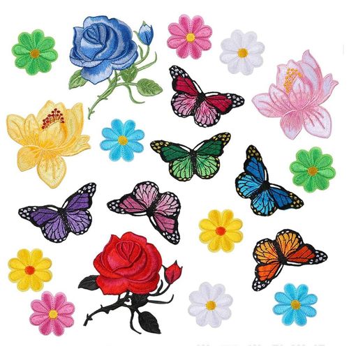 Genrc Iron On Patches - 20 Pcs Diy Sew Decoration Appliques Stickers  Embroidery Patches Cloth, Repair The Hole Stick - Iron On Patches - 20 Pcs  Diy Sew Decoration Appliques Stickers Embroidery