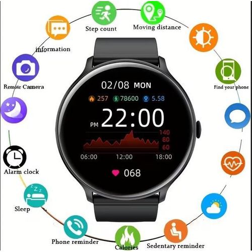 Generic Smart Watch with Sim Card Slot - Black